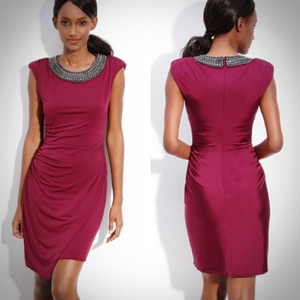 LAUNDRY Shelli Segal Red Necklace Dress 0, 8, 12